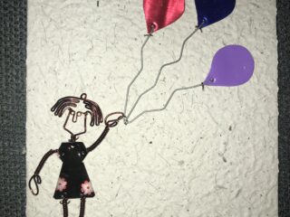 Kaart meisje met ballonnen