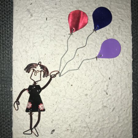 Kaart meisje met ballonnen