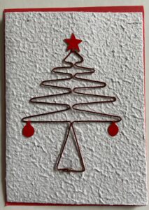 Kaart kerstboom ijzerdraad
