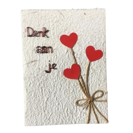 Kaart hartjes Denk aan je