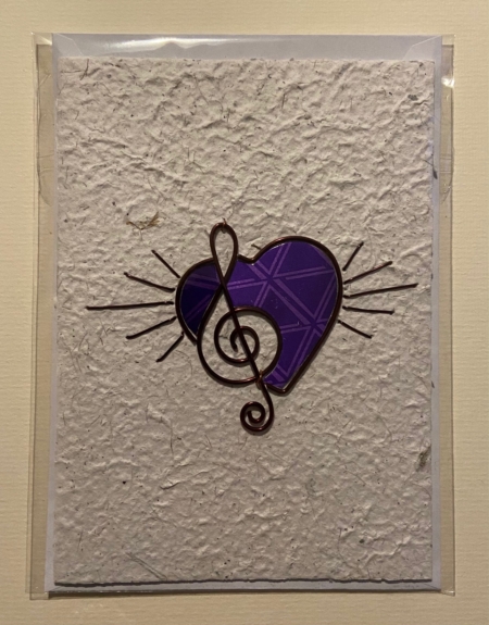 Kaart hart met muzieknoot