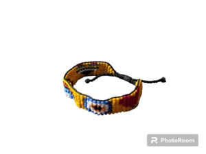 Armband kralen schuifbaar geel met hartjes